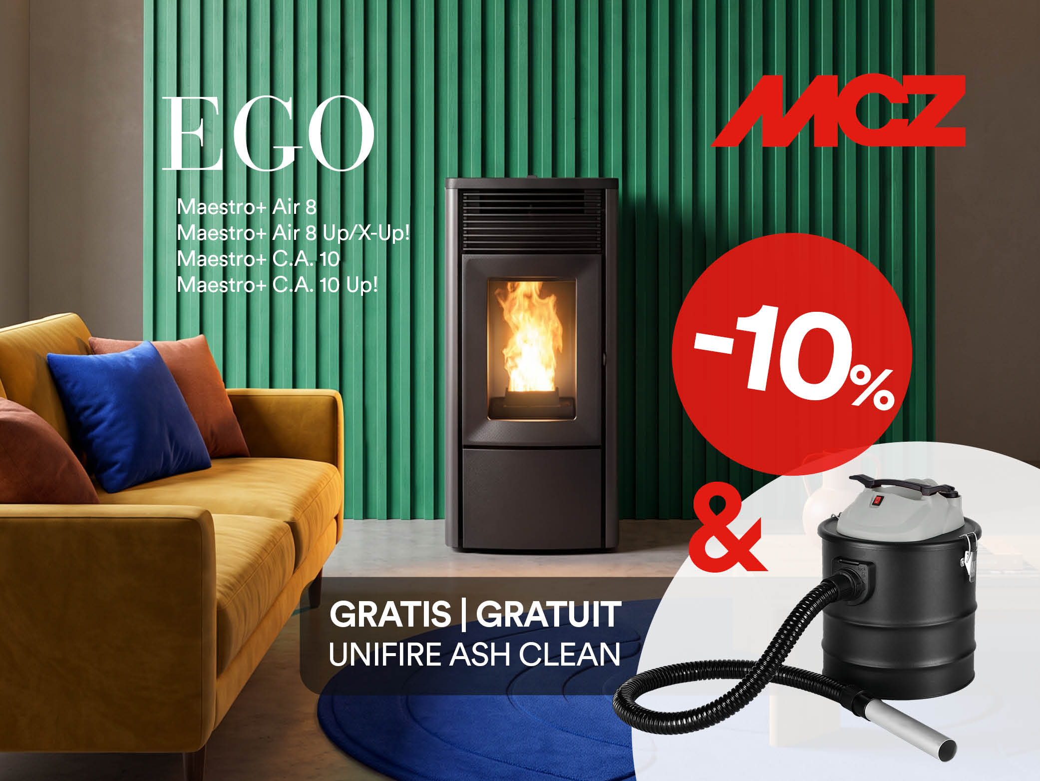 10% korting + gratis aszuiger op de MCZ Ego M+ in oktober!