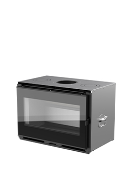 INBOX 70 WOOD - Holz-Kamineinsatz mit 49 cm Höhe für den Austausch aller bestehenden Feuerstätten