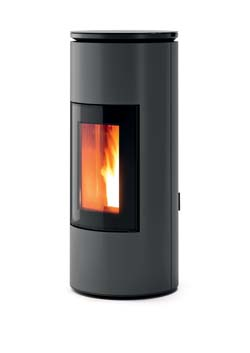 MOOD - Ducted pellet stove, modern design, made of steel